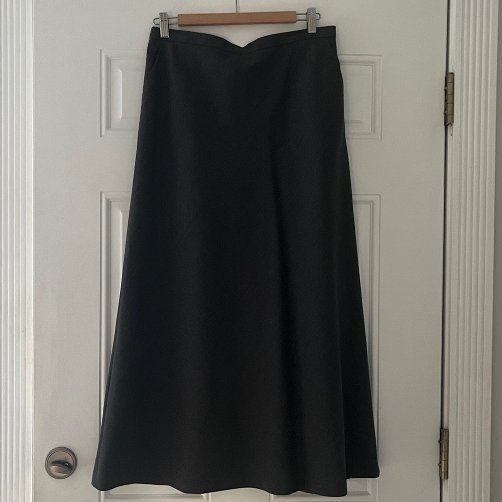 Lauren Ralph Lauren Grey Wool Lined Maxi Skirt Size 14P
